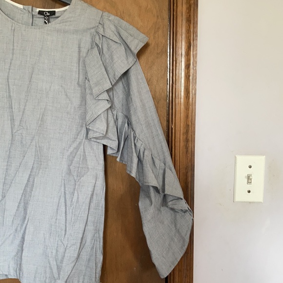 Clu blouse with ruffle sleeves 100% cotton top size M - Picture 5 of 16